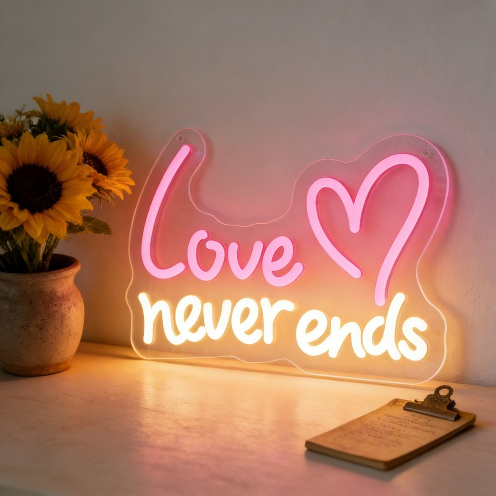 Lighting Decoration Ideas For Home - Love Never Ends LED Neon Sign