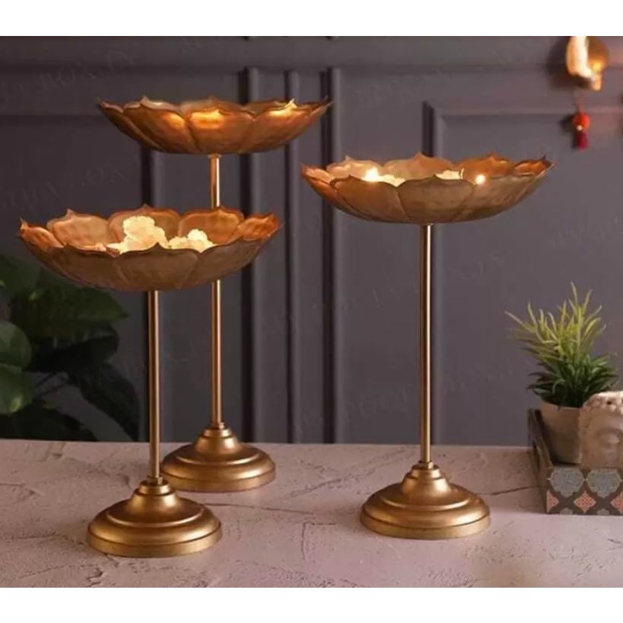Lighting Decor For Diwali - Indian handcrafted urli bowl set for