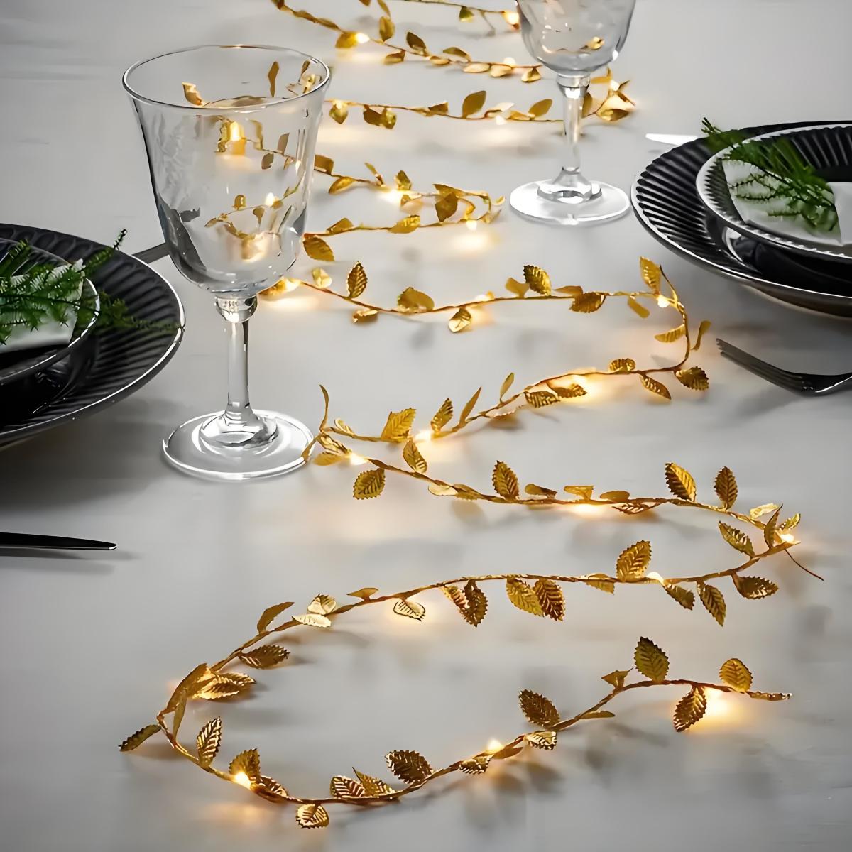 Lighting Decor For Diwali - Led Romantic Golden Leaf Fairy Lights