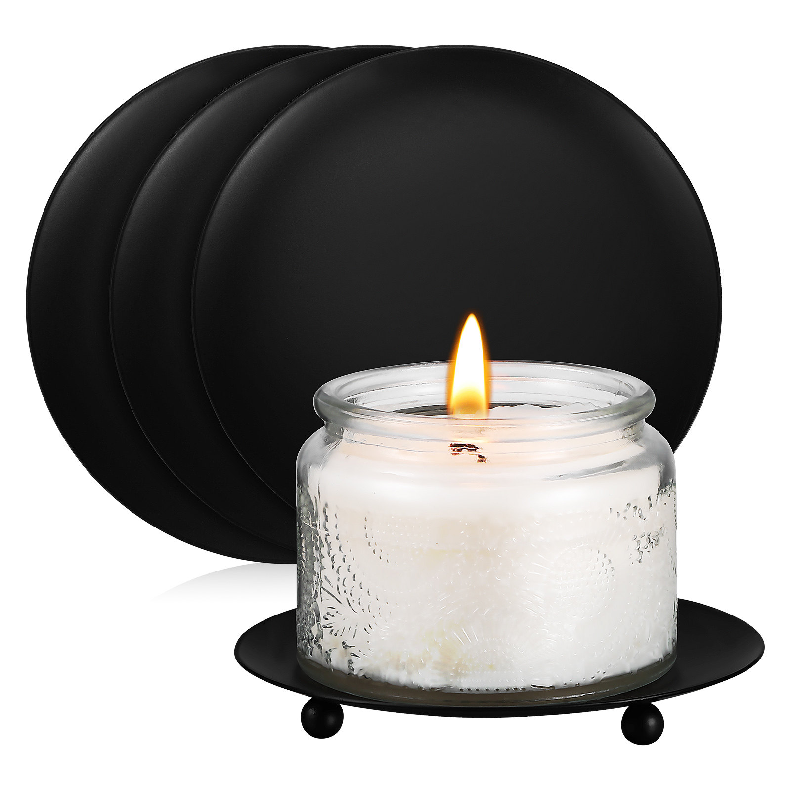 Lighting Decor For Living Room - 4Pcs Iron Holder Minimalist Round Disc