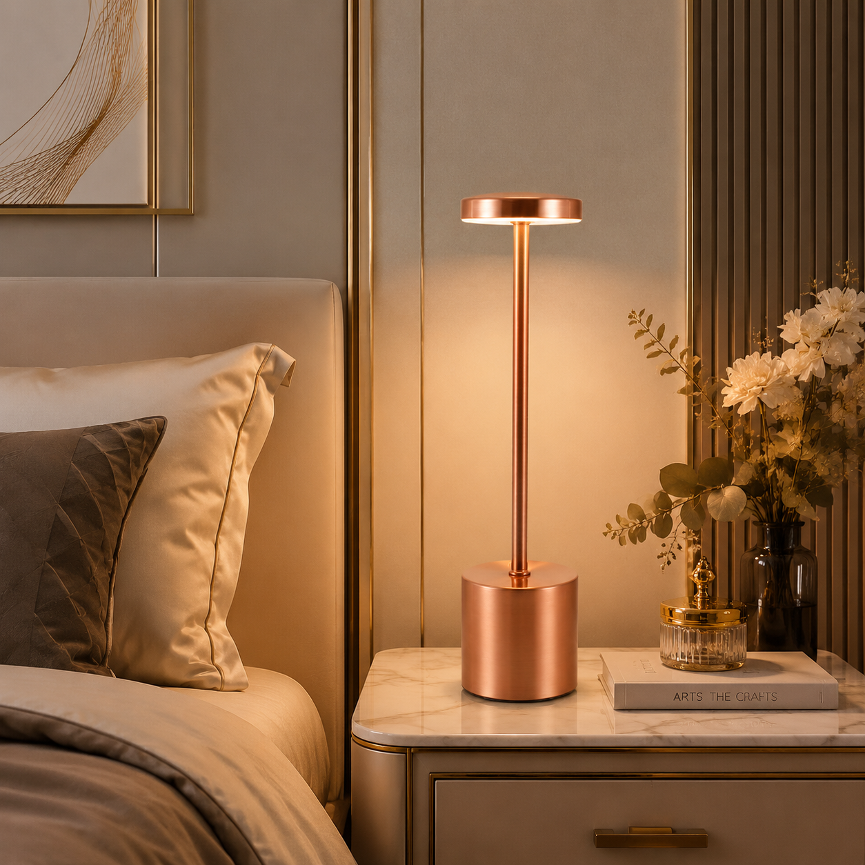 Lighting Decor For Living Room - GGBingo Metal Light Table Lamps Rechargeable