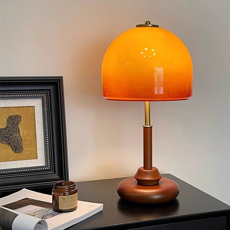 Lighting Decoration Ideas For Home - Vintage Luxury Walnut-colored Glass Decorative Desk