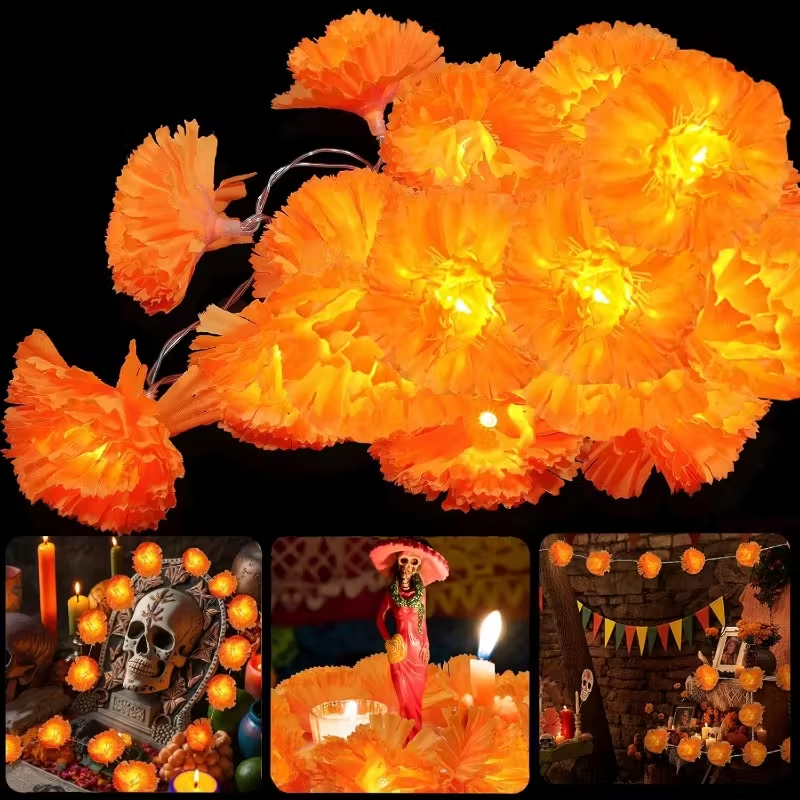 5 Ft LED Orange Marigold Garla - огляд і ціна Lighting Decor For Diwali