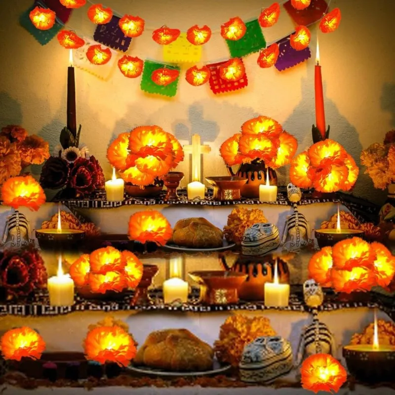 5 Ft LED Orange Marigold Garla - огляд і ціна Lighting Decor For Diwali