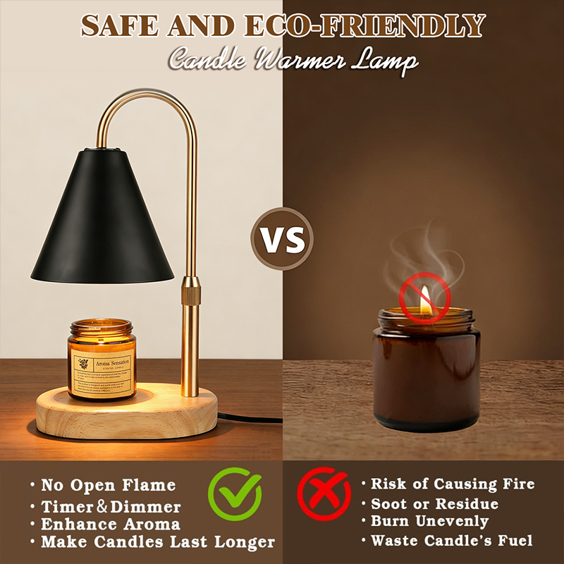 Black Candle Warmer Lamp Kitch - огляд і ціна Lighting Decor For Living Room