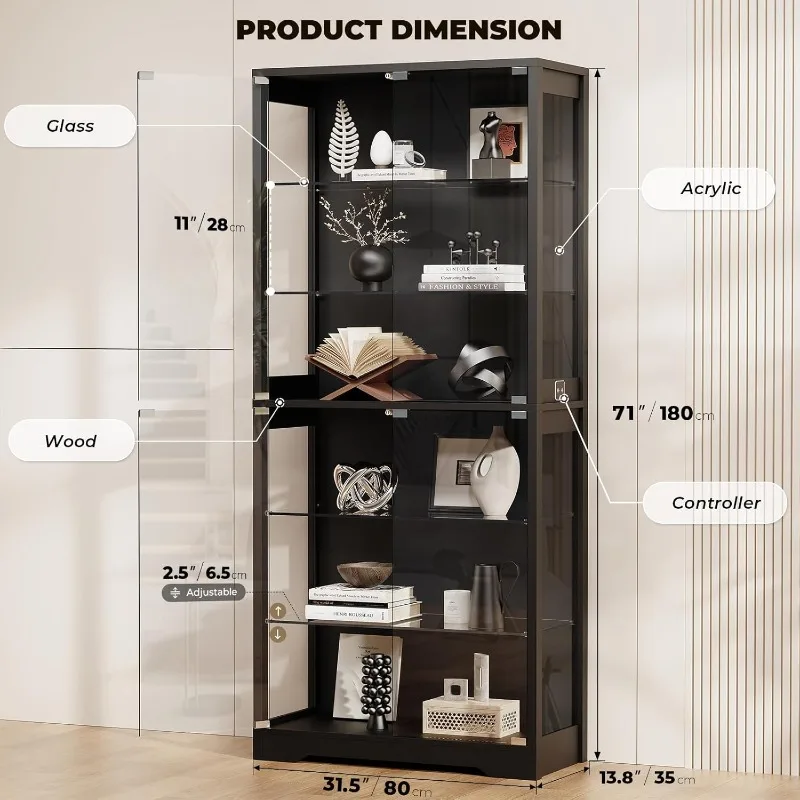 BROTTAR Display Cabinet with G - огляд і ціна Lighting & Home Decor Studio