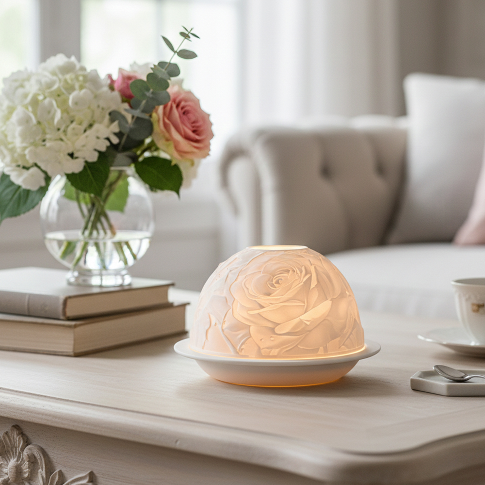 Elegant Rose Porcelain Candle  - огляд і ціна Lighting Decor For Living Room
