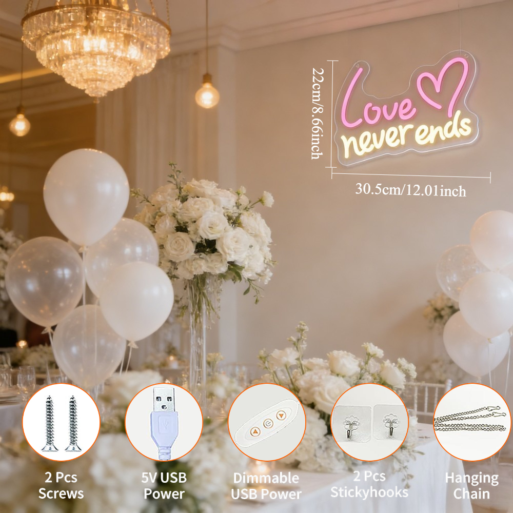 Love Never Ends LED Neon Sign  - огляд і ціна Lighting Decoration Ideas For Home
