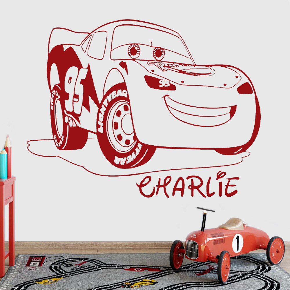 Personalised Name Wall Decals  - огляд і ціна Lighting Mcqueen Decor