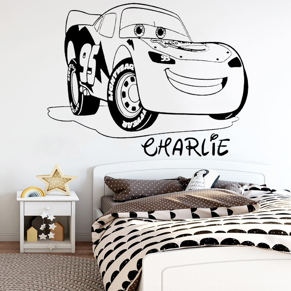 Personalised Name Wall Decals  - огляд і ціна Lighting Mcqueen Decor