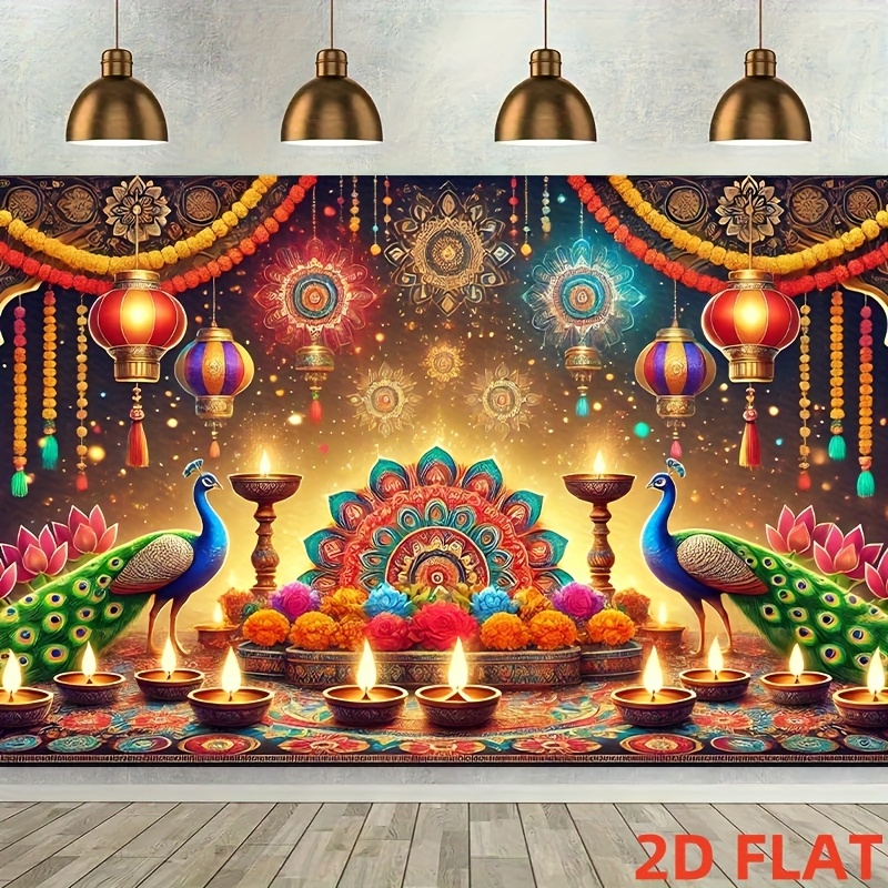 Diwali Peacock Lantern Tapestr - огляд і ціна Lighting Decor For Diwali