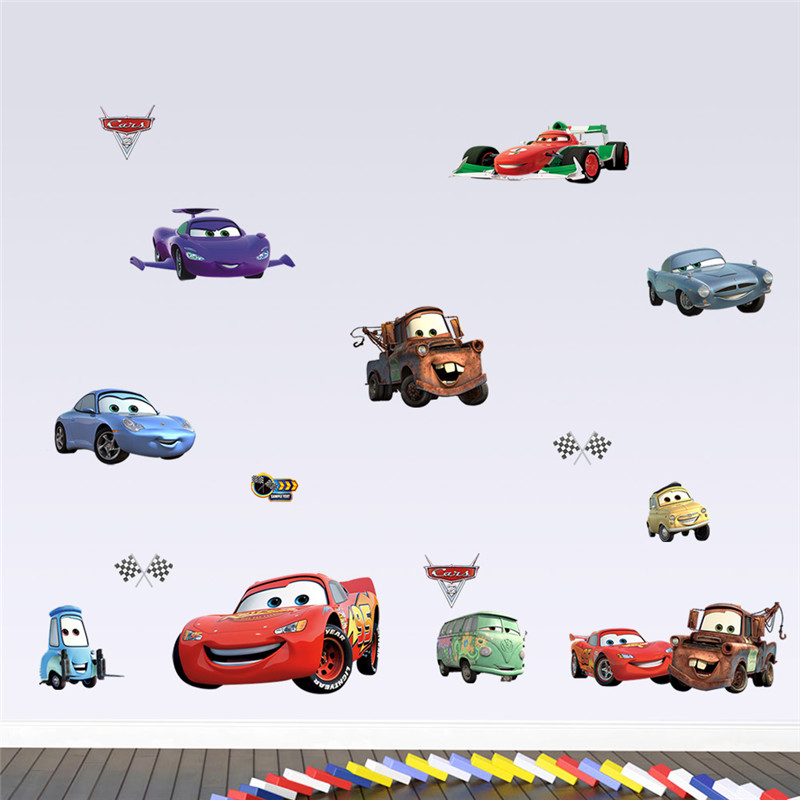 3D Cartoon Cars 2 Wall Sticker - огляд і ціна Lighting Mcqueen Decor