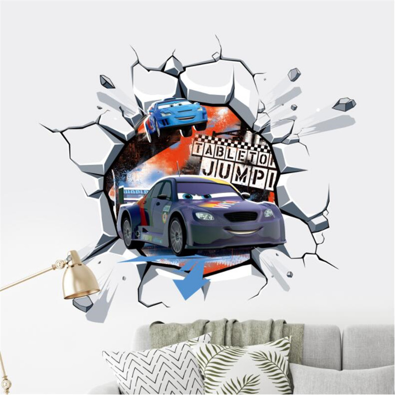 3D Cartoon Cars 2 Wall Sticker - огляд і ціна Lighting Mcqueen Decor