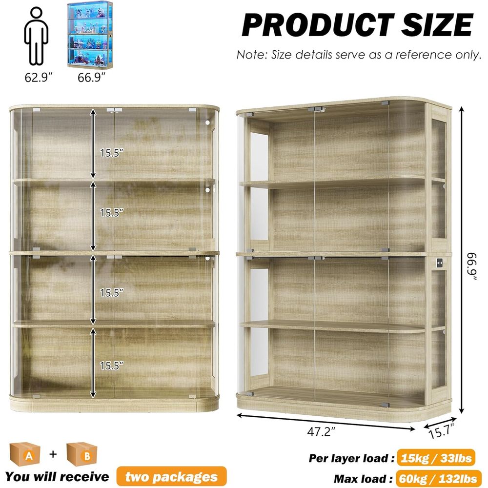 47.2 Glass-Door 4-Tier Display - огляд і ціна Lighting & Home Decor Studio