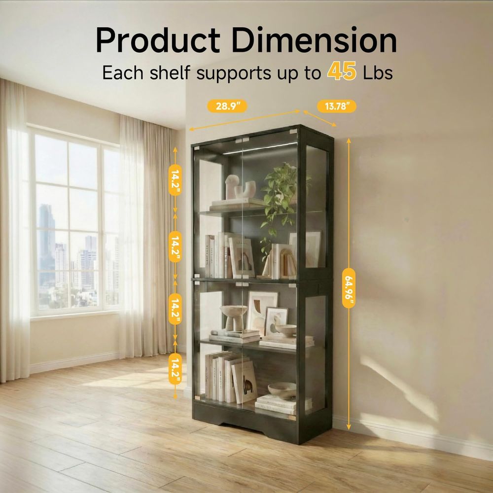 5.5ft Tall 2-Door Glass Displa - огляд і ціна Lighting & Home Decor Studio