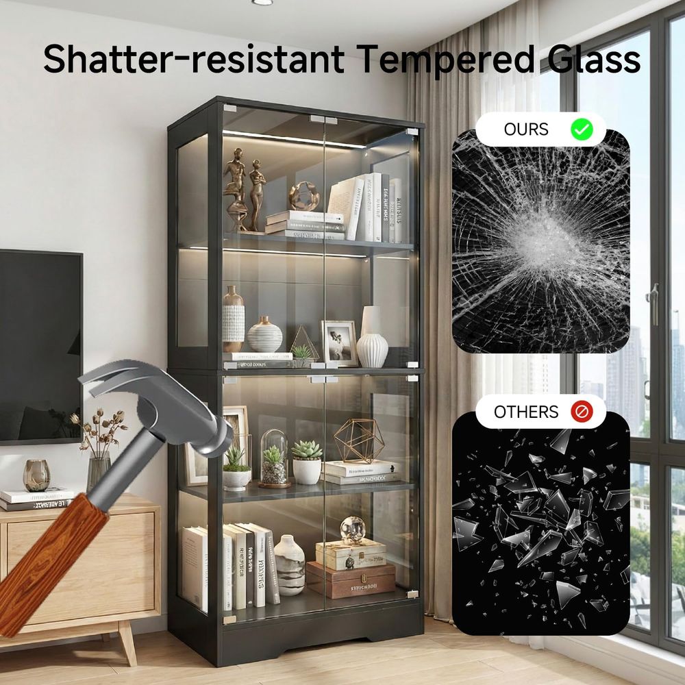 5.5ft Tall 2-Door Glass Displa - огляд і ціна Lighting & Home Decor Studio