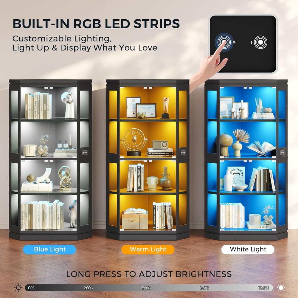 67 Tall 4-Tier Glass Display C - огляд і ціна Lighting & Home Decor Studio