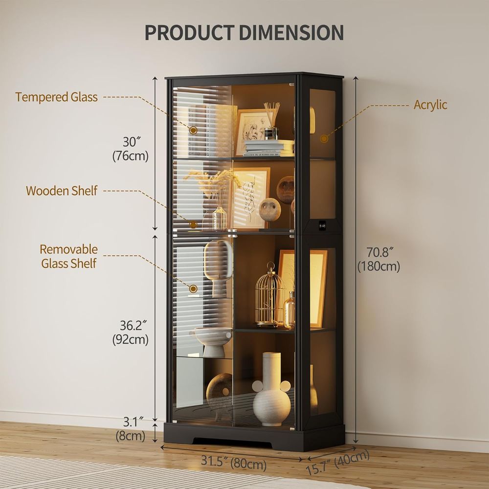 71 Illuminated Glass Curio Cab - огляд і ціна Lighting & Home Decor Studio