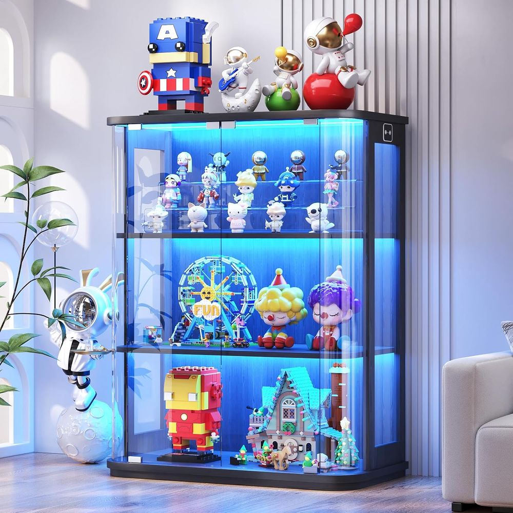 3-Tier Glass Display Cabinet w - огляд і ціна Lighting & Home Decor Studio