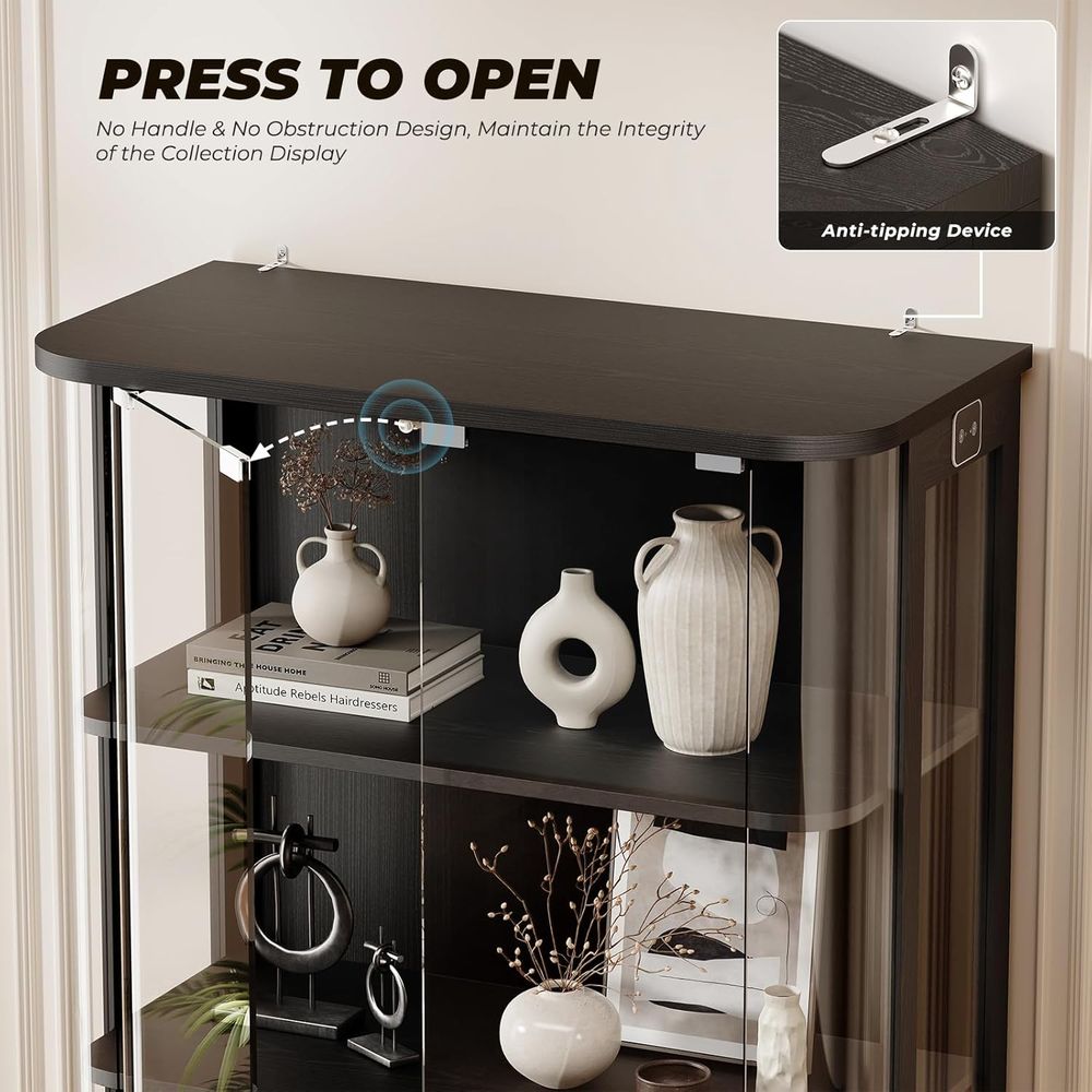 3-Tier Glass Display Cabinet w - огляд і ціна Lighting & Home Decor Studio