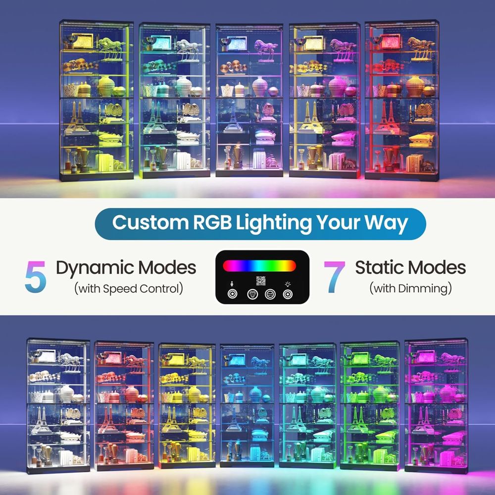 10-Tier Lockable Glass Display - огляд і ціна Lighting & Home Decor Studio