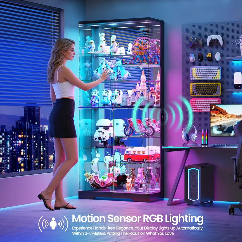 10-Tier Lockable Glass Display - огляд і ціна Lighting & Home Decor Studio