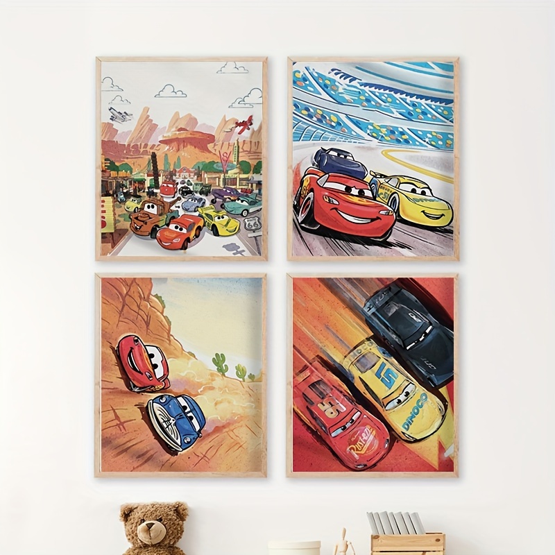Cartoon Cars Watercolor Art Pr - огляд і ціна Lighting Mcqueen Decor