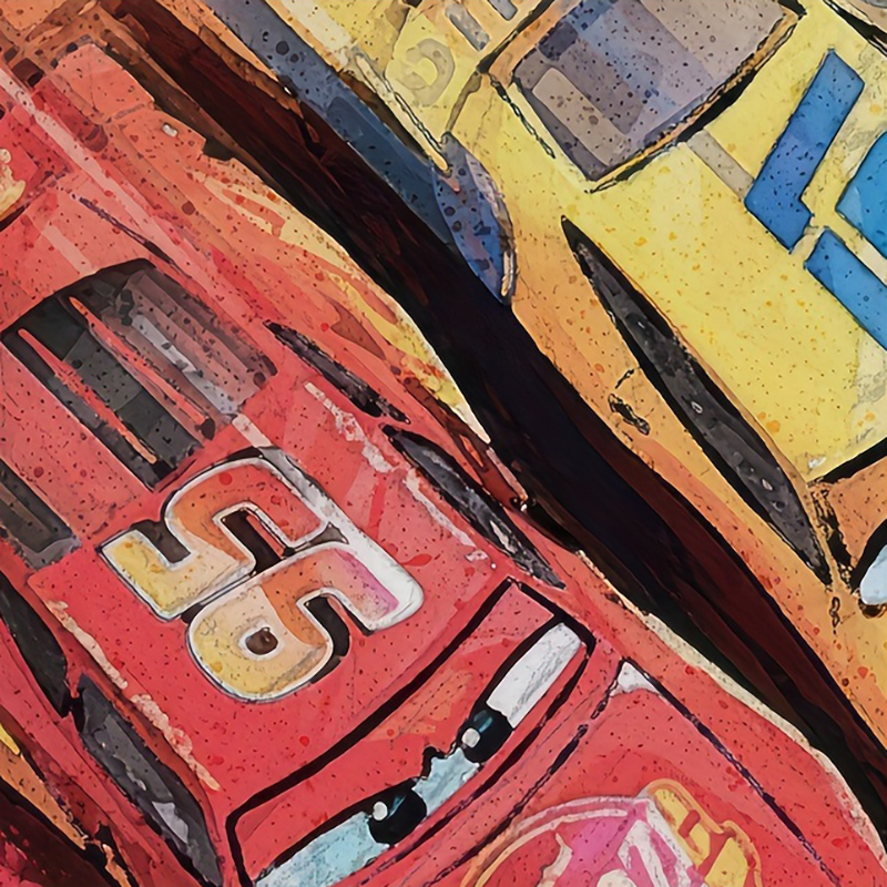 Cartoon Cars Watercolor Art Pr - огляд і ціна Lighting Mcqueen Decor