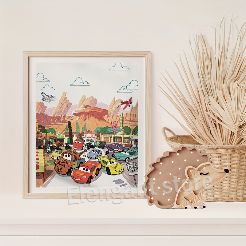 Cartoon Cars Watercolor Art Pr - огляд і ціна Lighting Mcqueen Decor