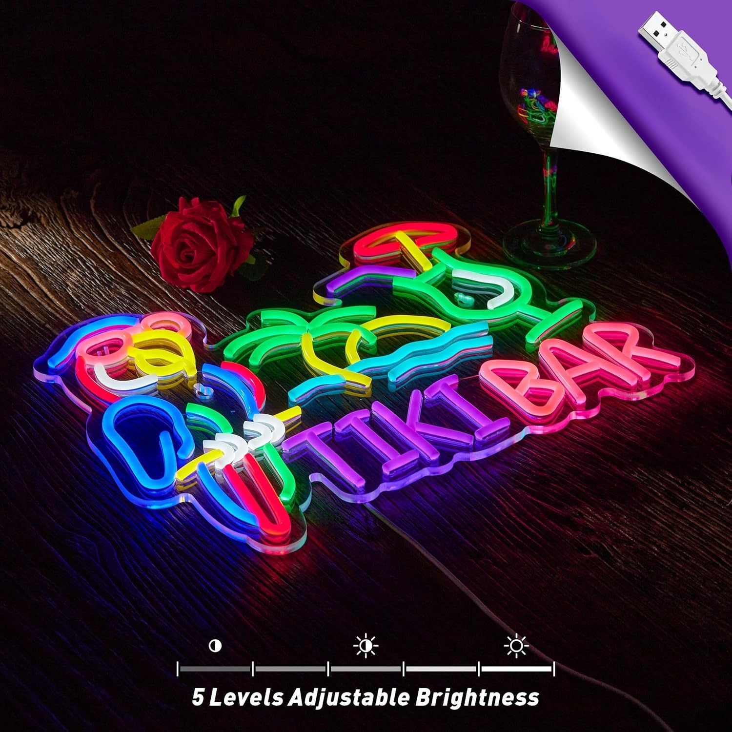 Tiki Bar Parrot Palm Tree Neon - огляд і ціна Lighting Decor Items