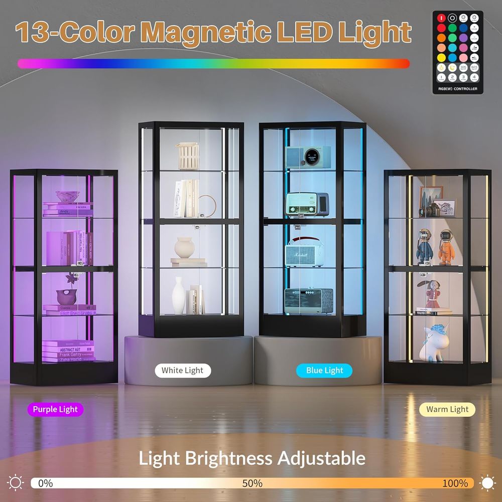 4-Sided Lockable Glass Display - огляд і ціна Lighting & Home Decor Studio