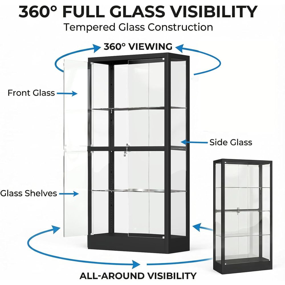 65 H 4-Tier Glass Display Cabi - огляд і ціна Lighting & Home Decor Studio