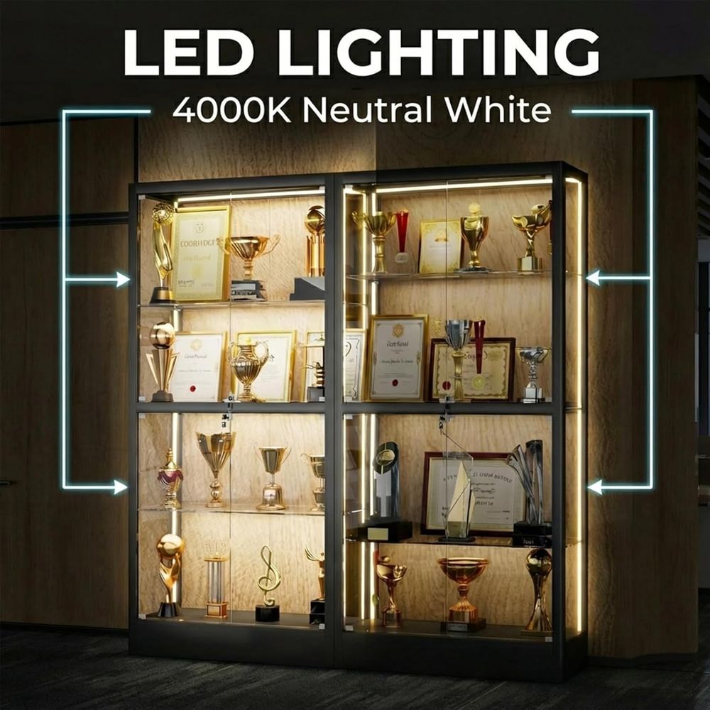 65 H 4-Tier Glass Display Cabi - огляд і ціна Lighting & Home Decor Studio