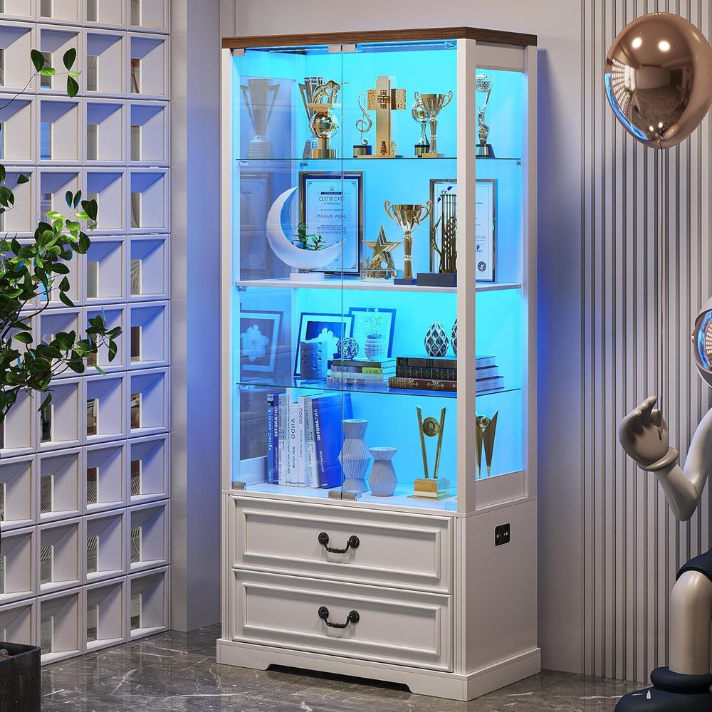 67 Glass Door Adjustable Shelv - огляд і ціна Lighting & Home Decor Studio