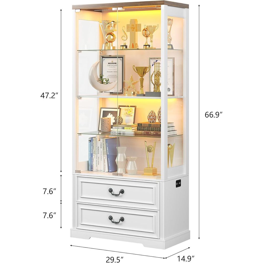 67 Glass Door Adjustable Shelv - огляд і ціна Lighting & Home Decor Studio