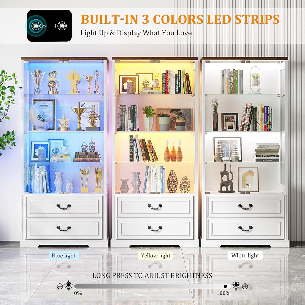 67 Glass Door Adjustable Shelv - огляд і ціна Lighting & Home Decor Studio