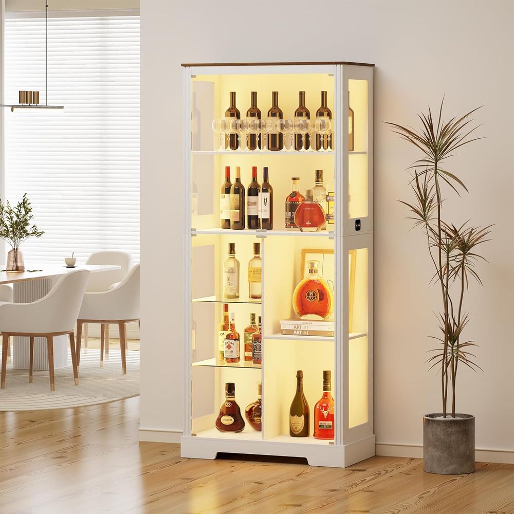 7-Tier Glass Display Cabinet w - огляд і ціна Lighting & Home Decor Studio