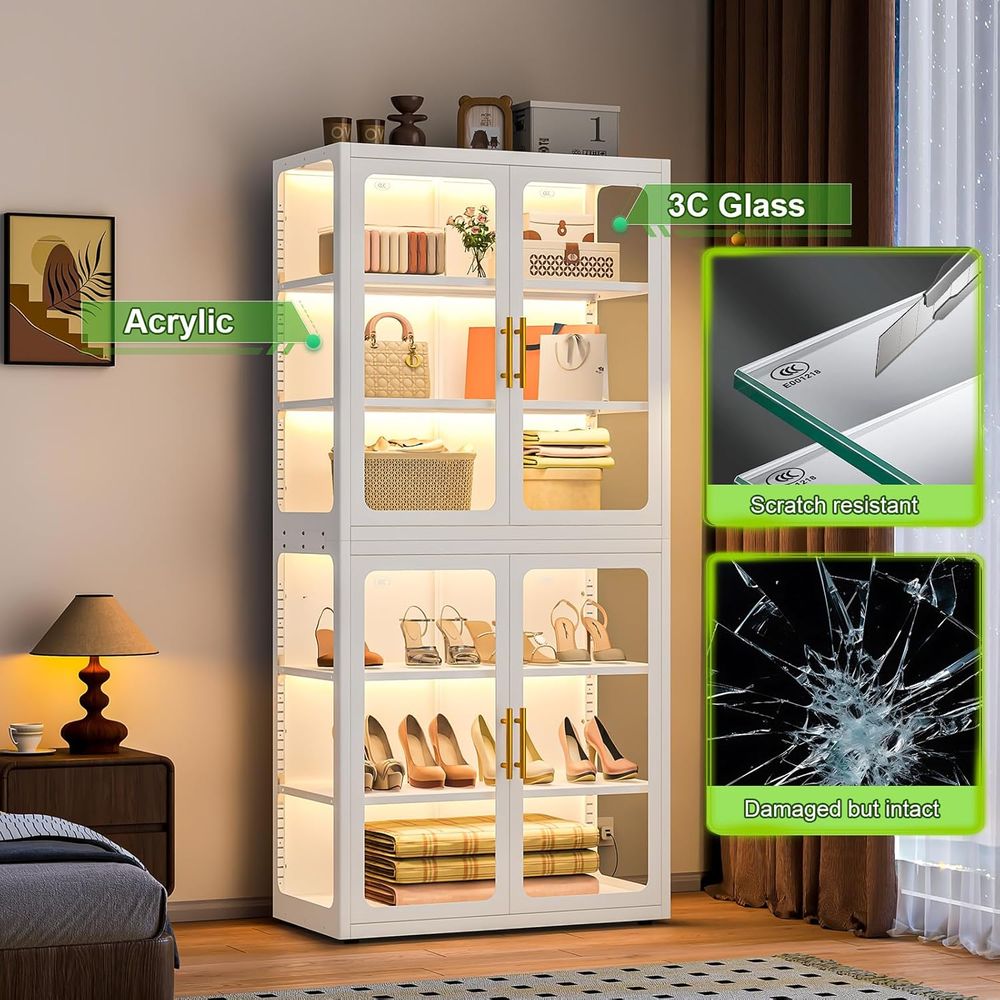 68 White Glass Display Cabinet - огляд і ціна Lighting & Home Decor Studio